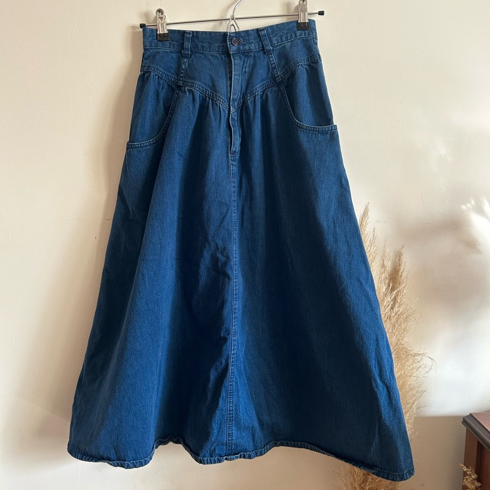 Vintage Denim Maxi Skirt